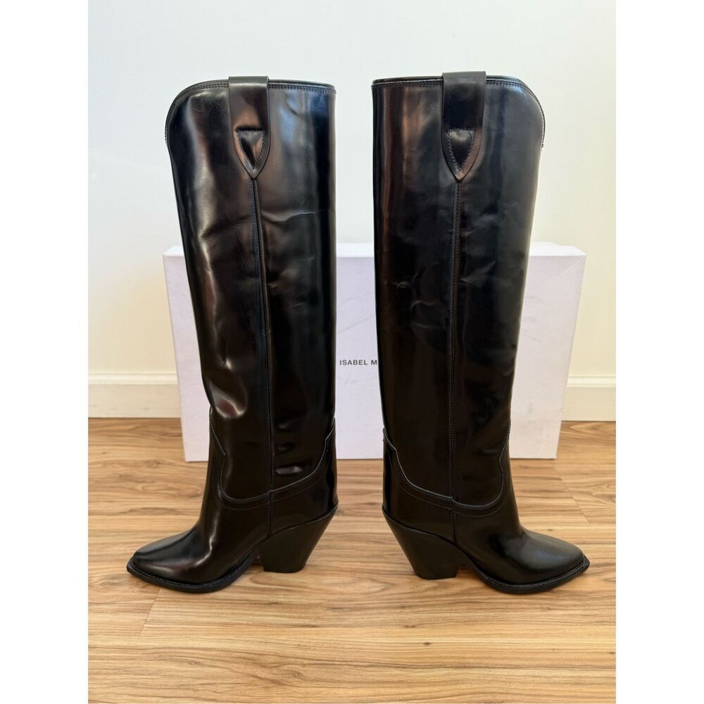ISABEL MARANT 90mm Lomero Leather Tall Boots Size 37 - Picture 6 of 11